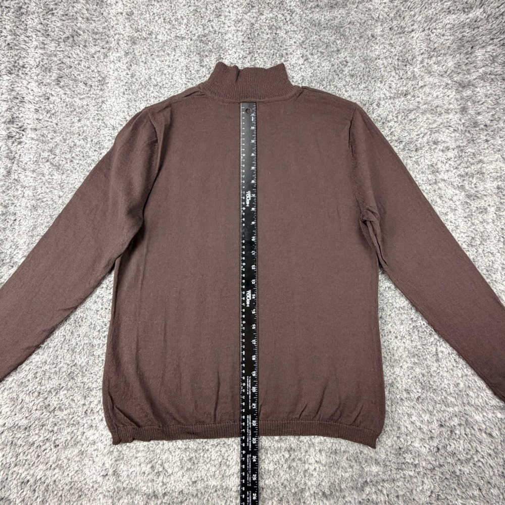 Pendleton Petite Women's L Brown 100% Merino Wool Mock Neck Sweater Pullover - Picture 11 of 13
